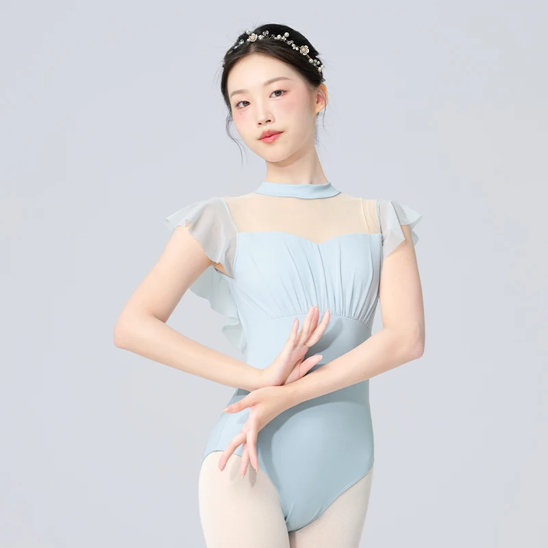 Women Black Ballet Leotard Short Sleeve Dance Leotard High Eelastic Gymnastic Bodysuit Teen Girls Balllerina Outfits for Dancing