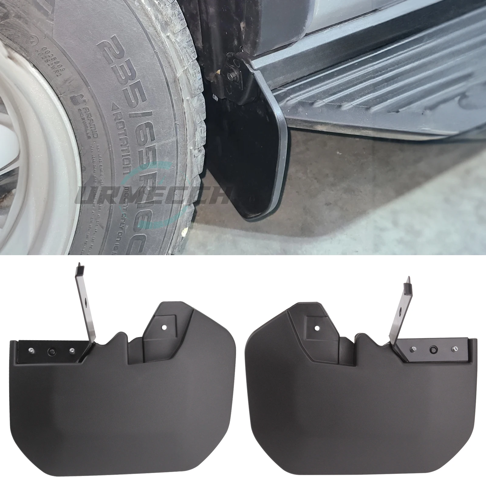 

Front Left & Right Mud Flaps For Ford Transit MK8 1820757 1820756 Molded Fender Flares Mudguards with Bracket Car Replace Part