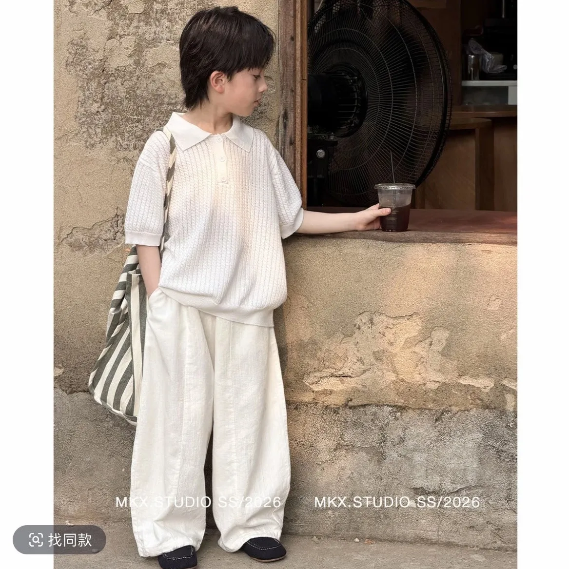 

Boys Set Summer New Children's Solid Color Knitted Short Sleeved Polo Shirt+Casual Pants Two-piece Set 3 5 7 9 10 12Y