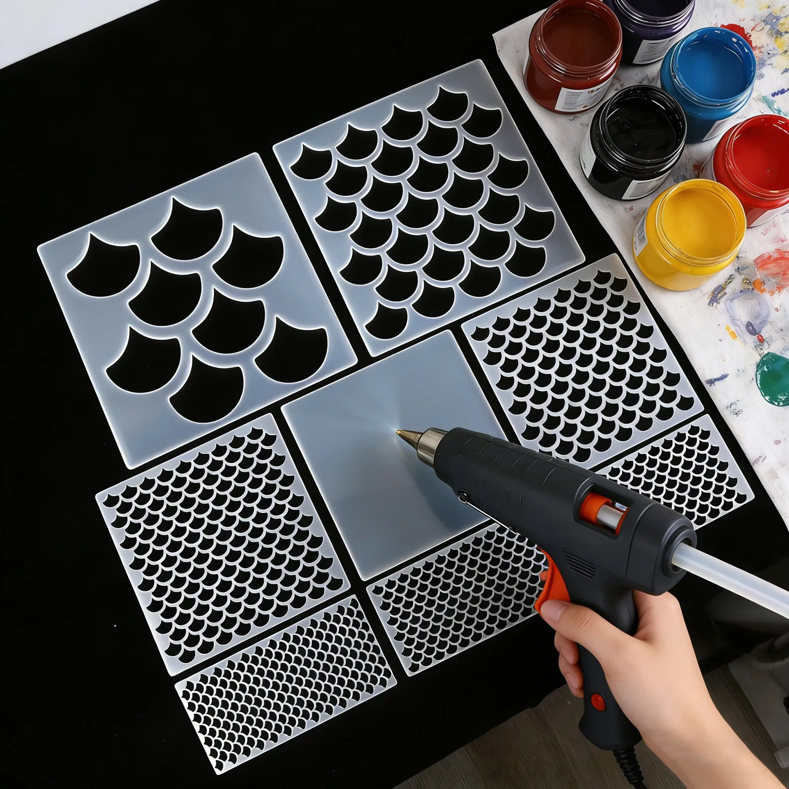 8Pcs Fish Scale Stencil Set Re - Art Craft Furniture 评论和价格