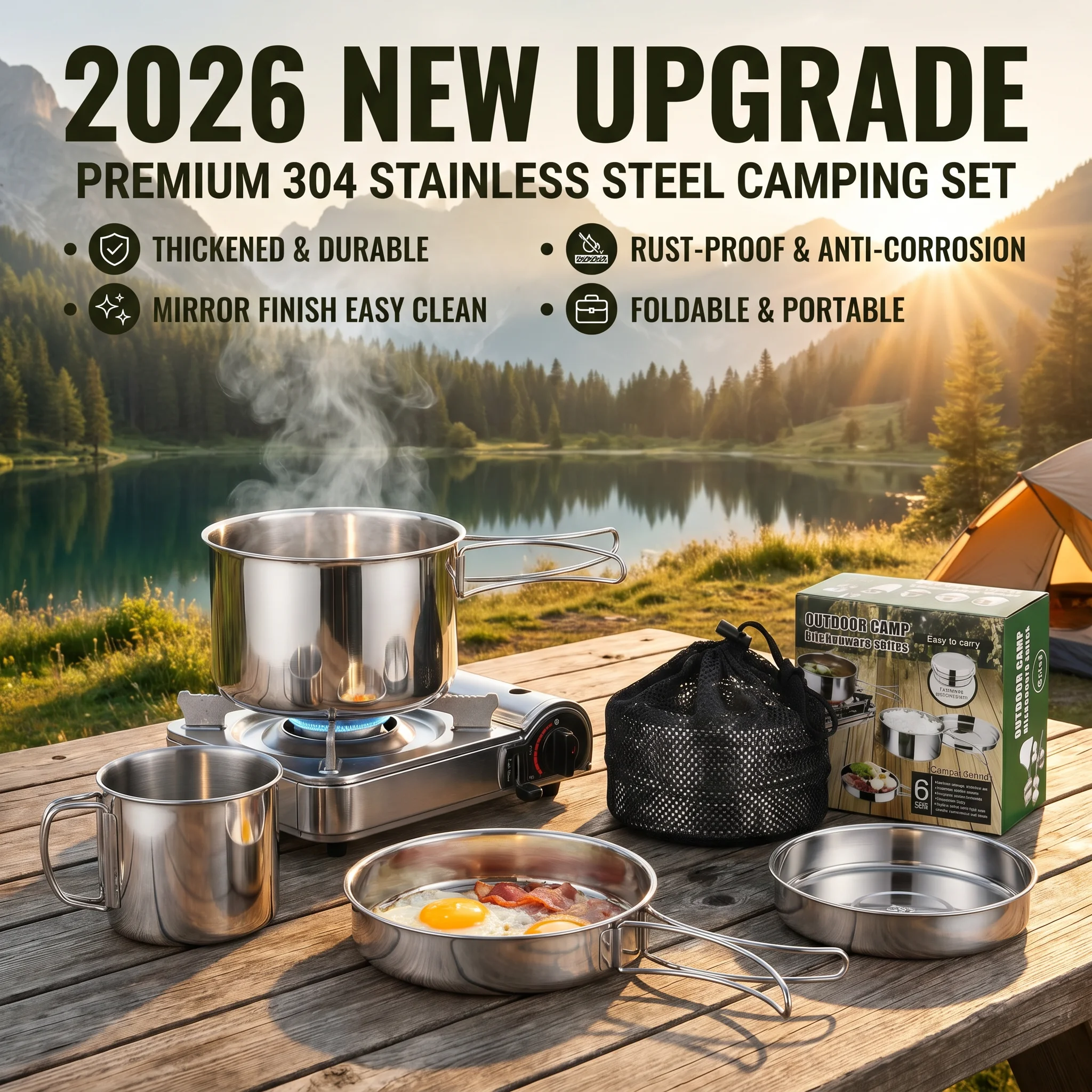 Camping Cooking Mess Kit - طقم أدوات طهي للتخييم من فنمي