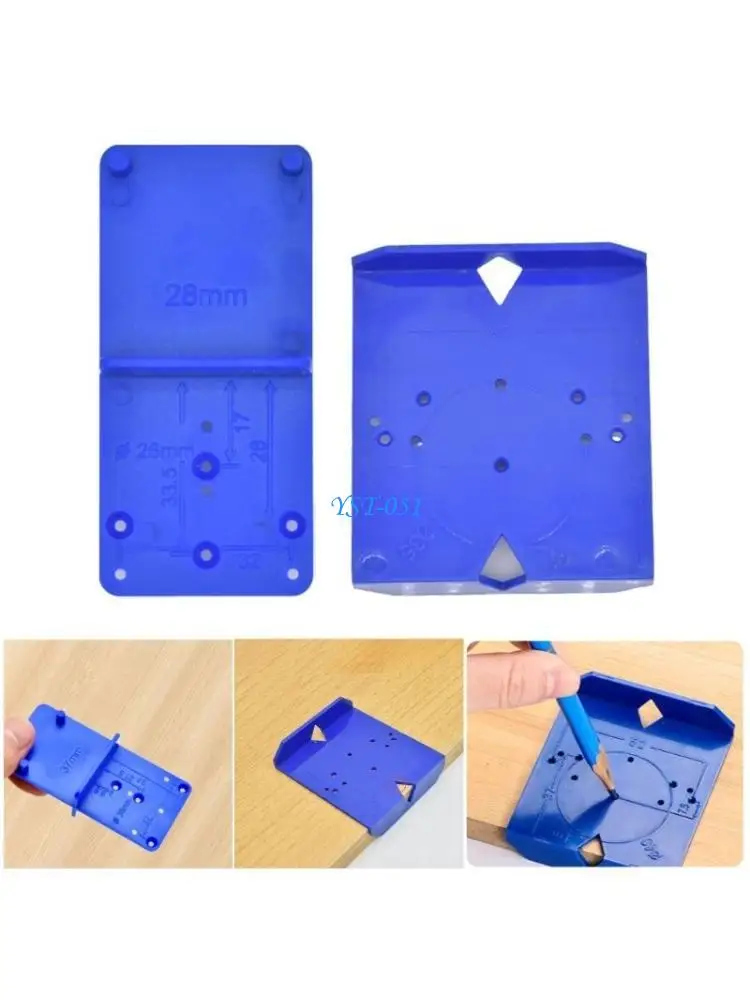 

E15A Cabinet Hinge Drill Guide Hinge Hole Jig For Woodworking Cabinet Door Hinge Install Improve Installation Efficiency