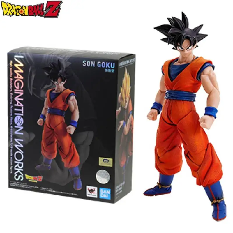 Original Bandai Imagination Works Son Goku Dragon Ball Z In Stock Anime Action Collection Figures Model Toys Gift