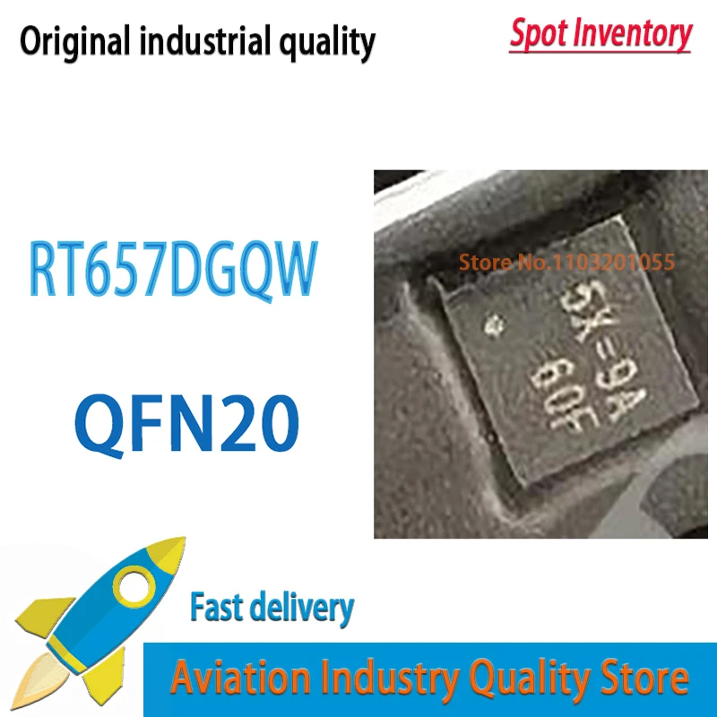 10PCS/lot  RT657DGQW (Marking 5X=9A 5X=**) QFN20    Brand new in stock