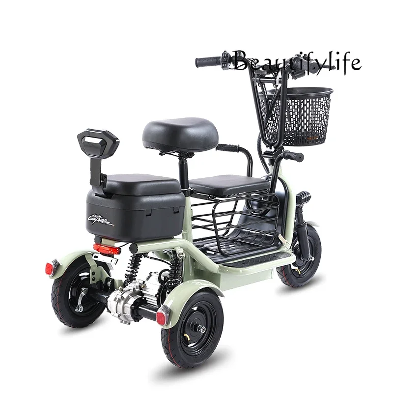 Electric Tricycle Household Small Adult Parent-Child Mini Lithium Battery Car for the Elderly