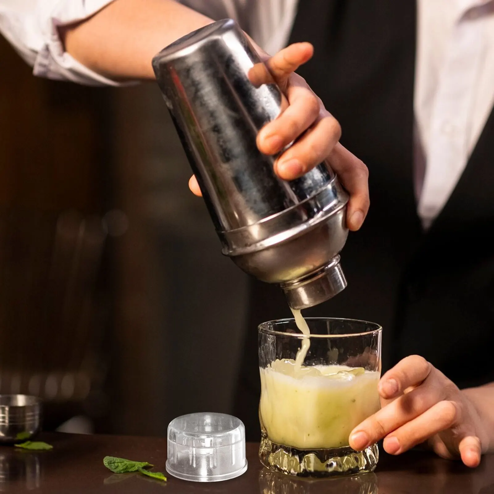 20 قطعة من أغطية أكواب شاكر الراتنج المقاومة للرذاذ ملحقات خلاط يدوية لمشروبات الشاي والحليب والتوافق العالمي #4