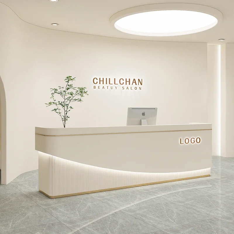 

Advisory Counter Reception Desks Podium Office Modern Banco Stand Reception Desks Salon Luxury Theke Rezeption Bar Furniture