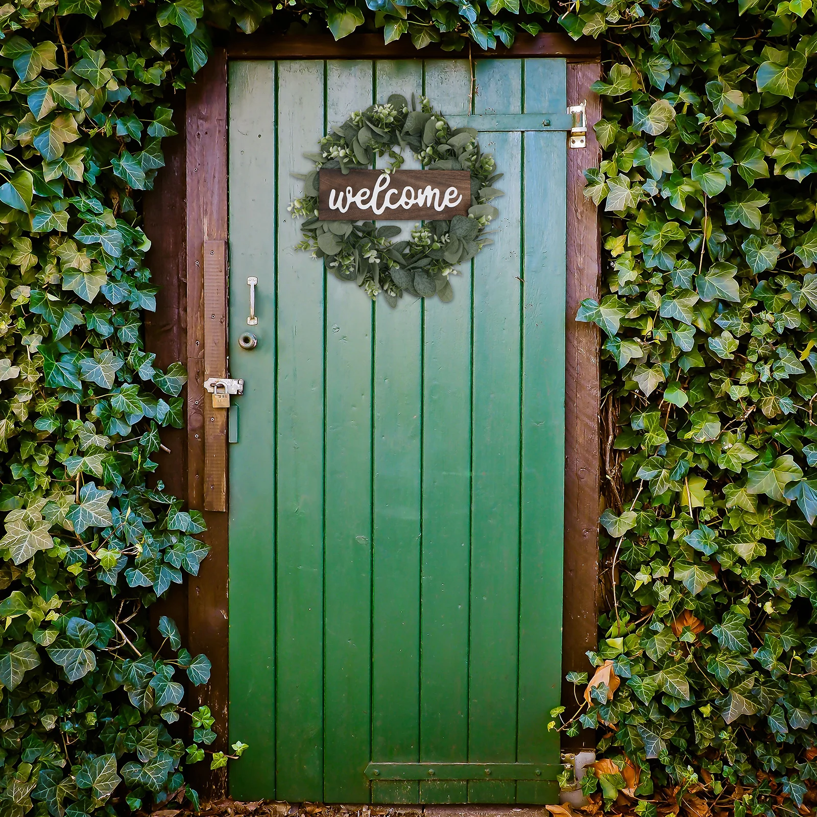 

1Pcs Simulation Wreath Artificial Plant Decor Wedding Festival Welcome Garland Home Wall Decoration Simulation Garland