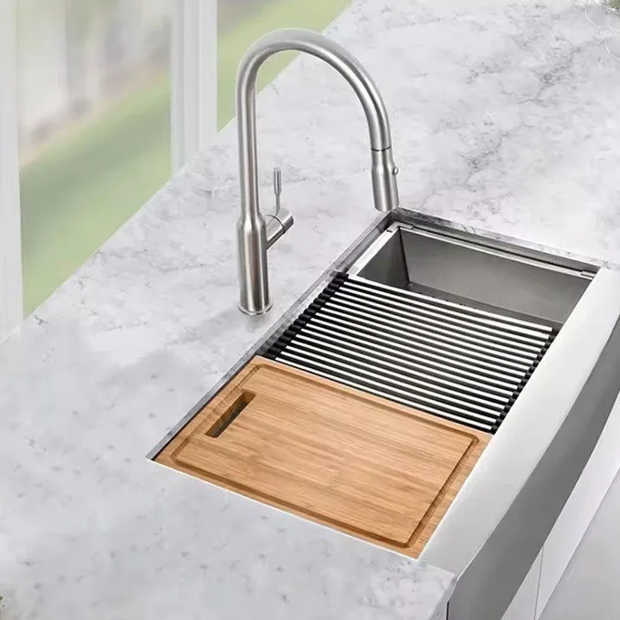 Apron Farm Pool Basin Base 33*22 Inch Deep Double Bowl Farmhouse Pool Stainless Steel Kitchen Pool Forest