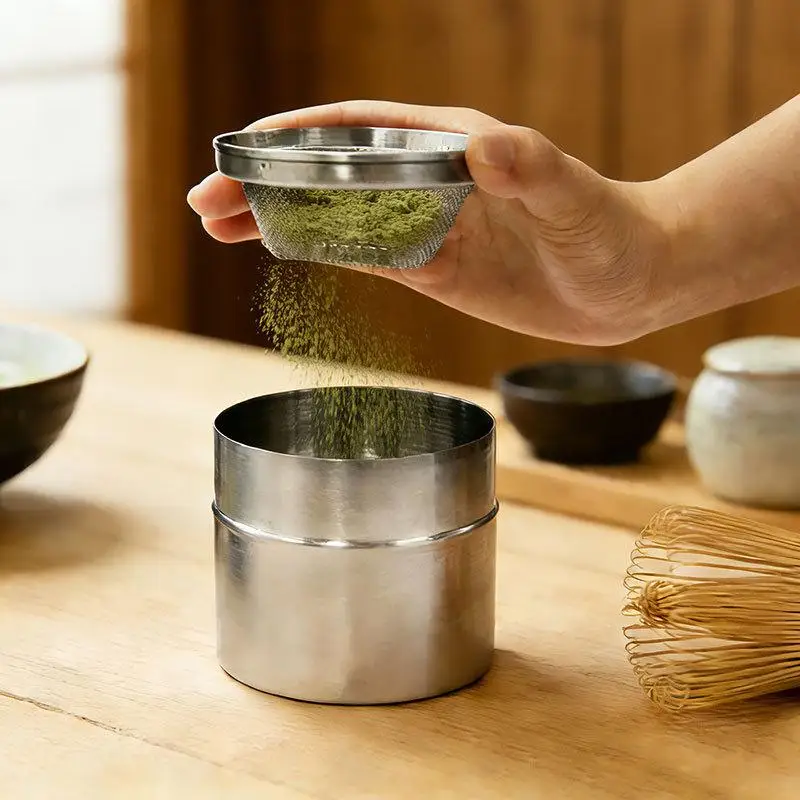 Portable Mini Matcha Powder Can Thick Tinplate Tea Sealed Jar Spice Storage Box Container Box Kitchen Gadgets Household