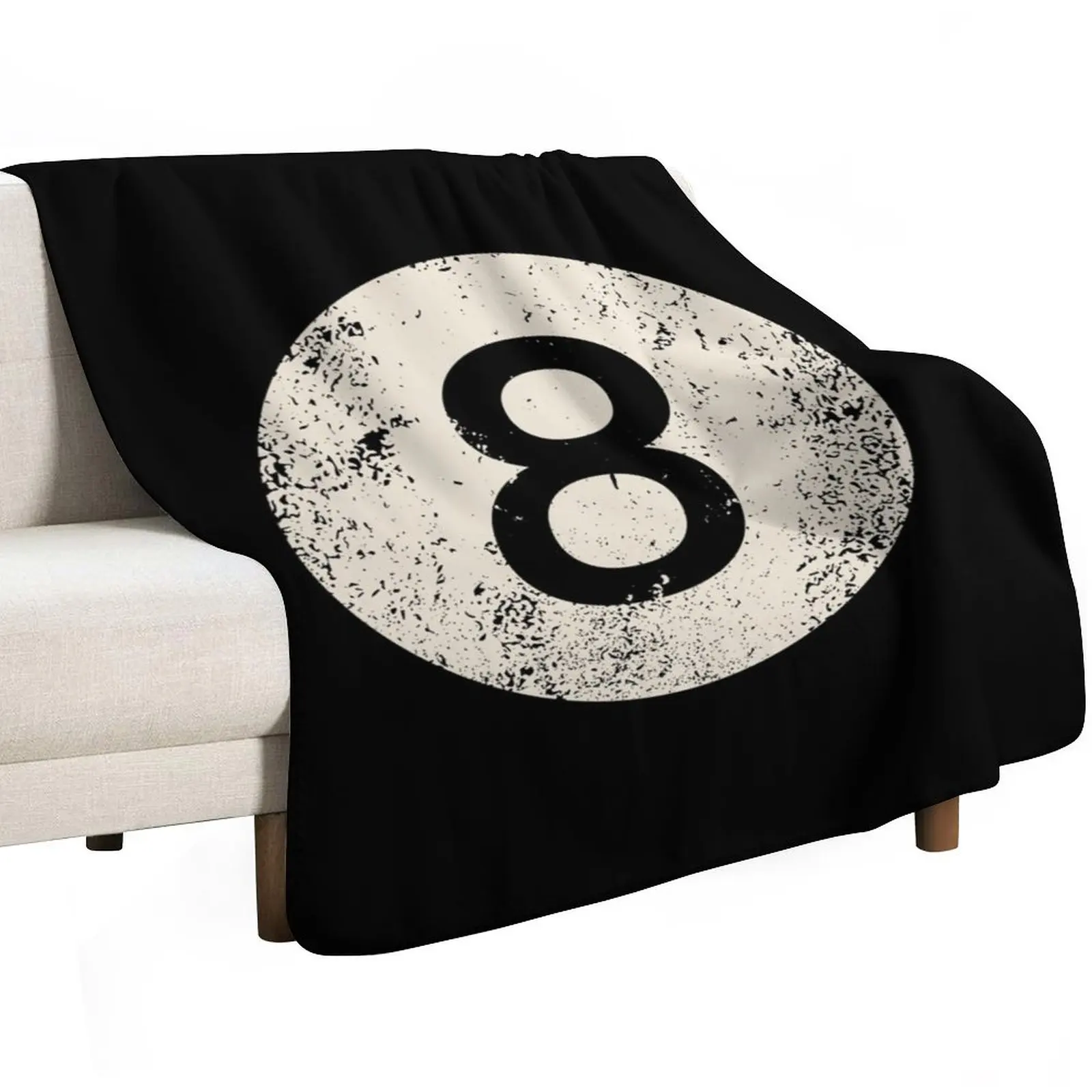 Black pool billiard ball number 8 Pool 8 Ball vintage Throw Blanket warm winter Thins For Baby Cute Blankets