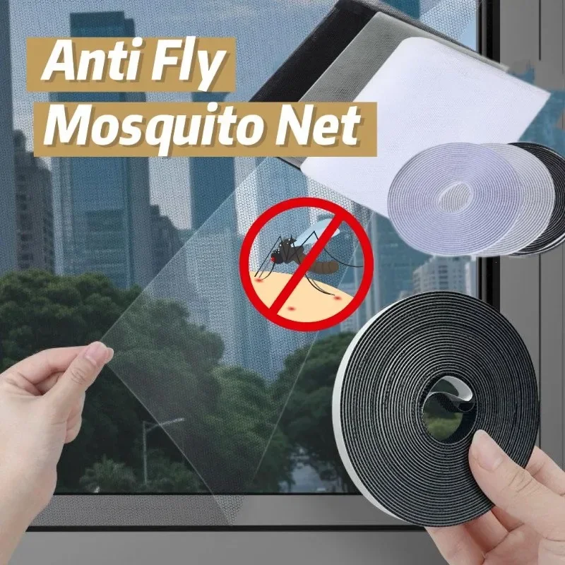 1-2pcs Window Net Self-adhesive Door Screen Curtain Protect Mesh Screen Anti-Mosquito Invisible Simple for Kitchen Window Net