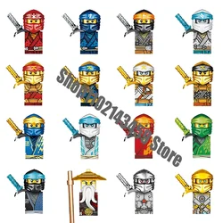 Anime fichi lobo Kai Jay Zane Cole Nya Master Wu Bricks Dolls Shinobi Action Toy Figura Building Blocks assemblaggio giocattoli regali