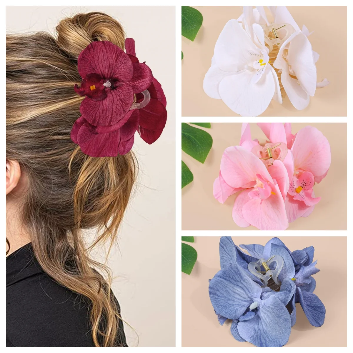 1Pc Fabric Orchid H…