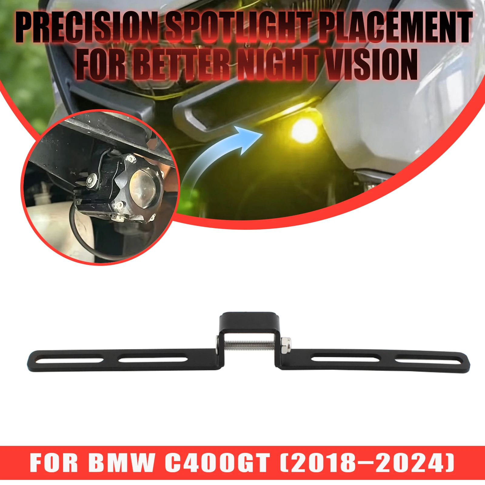 Motorcycle Hidden Spotlight Fog Lamp Bracket Auxiliary Light Holder Support For C400GT C400 GT 2018 2019 2020 2021 2022-2024