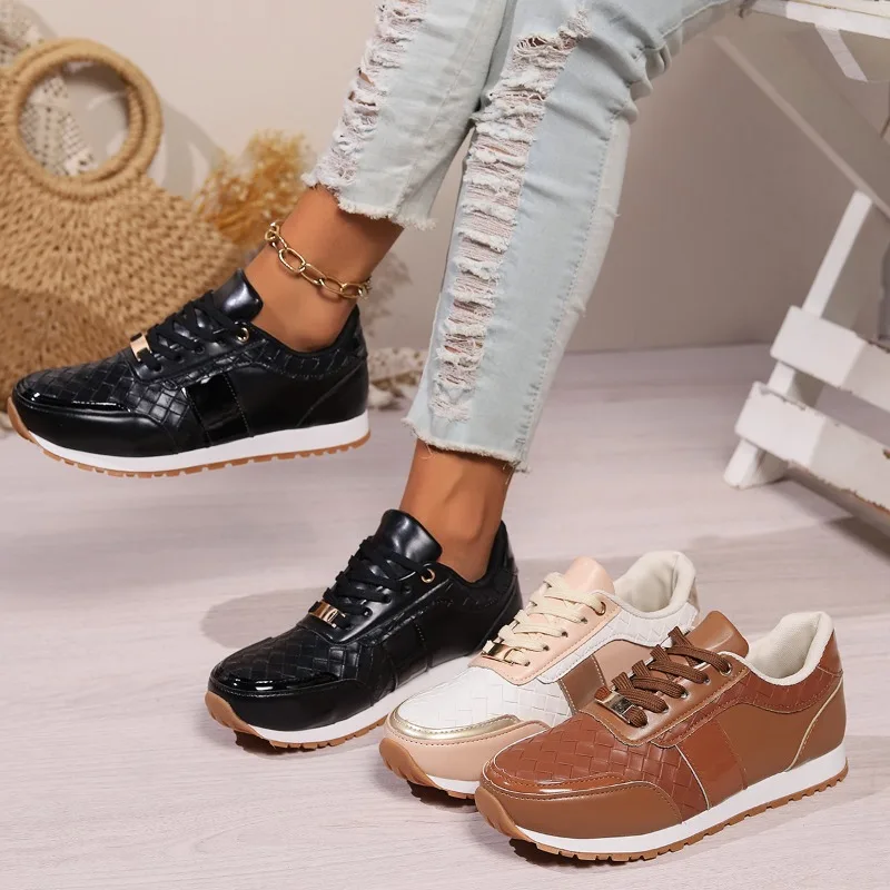 Zapatillas de deporte a la moda para Mujer, zapatos de otoño, plataforma deportiva informal de talla grande 42, Zapatillas vulcanizadas para Mujer