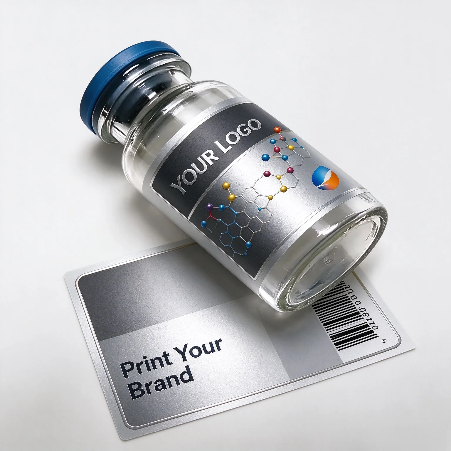 Peptide Bottle Waterproof Vinyl Stickers,Free Custom Printed Vial Labels for 3ml and 10ml Small Glass Bottles