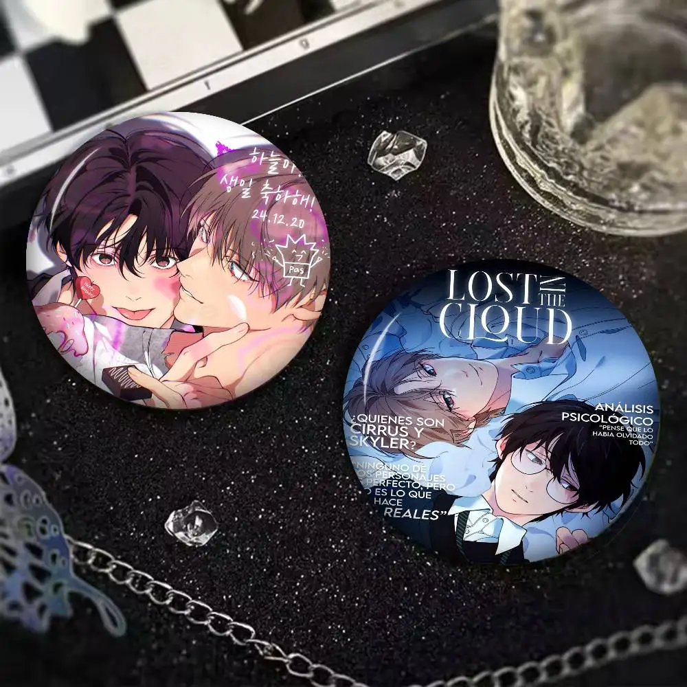 Anime Lost In The Cloud 58mm Handmade Brooch Cartoon Cosplay Badge on Backpack Jewelry Accessories Gifts