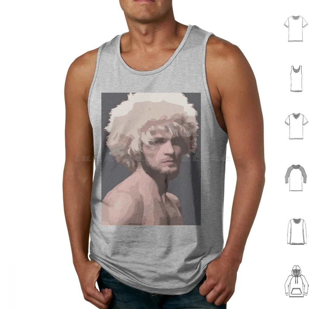Khabib Nurmagomedov Comic Style Halftone Pop Art Print Fans Gift Tank Tops Print Cotton Khabib Nurmagomedov Khabib