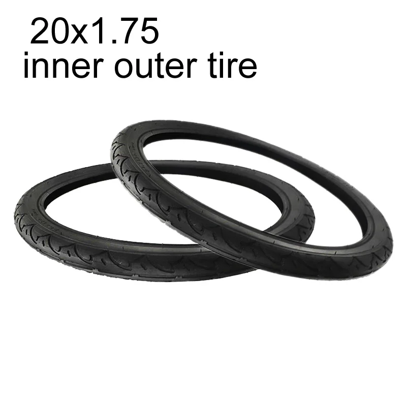 20x1.75 Inner and Outer Tires 20 Inch    for Anti-slip Black Bike  Riding   Kids'  Tire