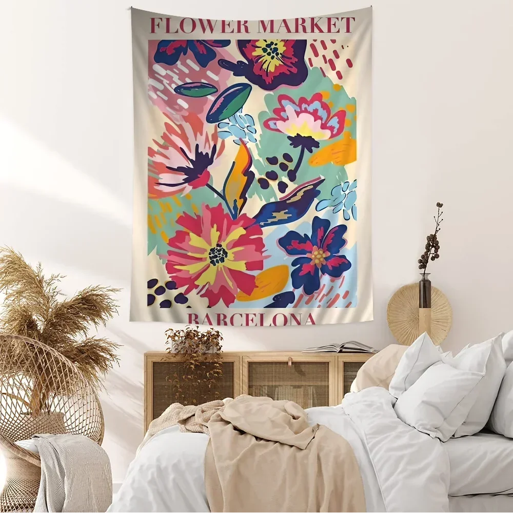 Matisse Abstract Art Flower Anime Tapestry Hanging Tarot Hippie Wall Rugs Dorm Wall Hanging Sheets