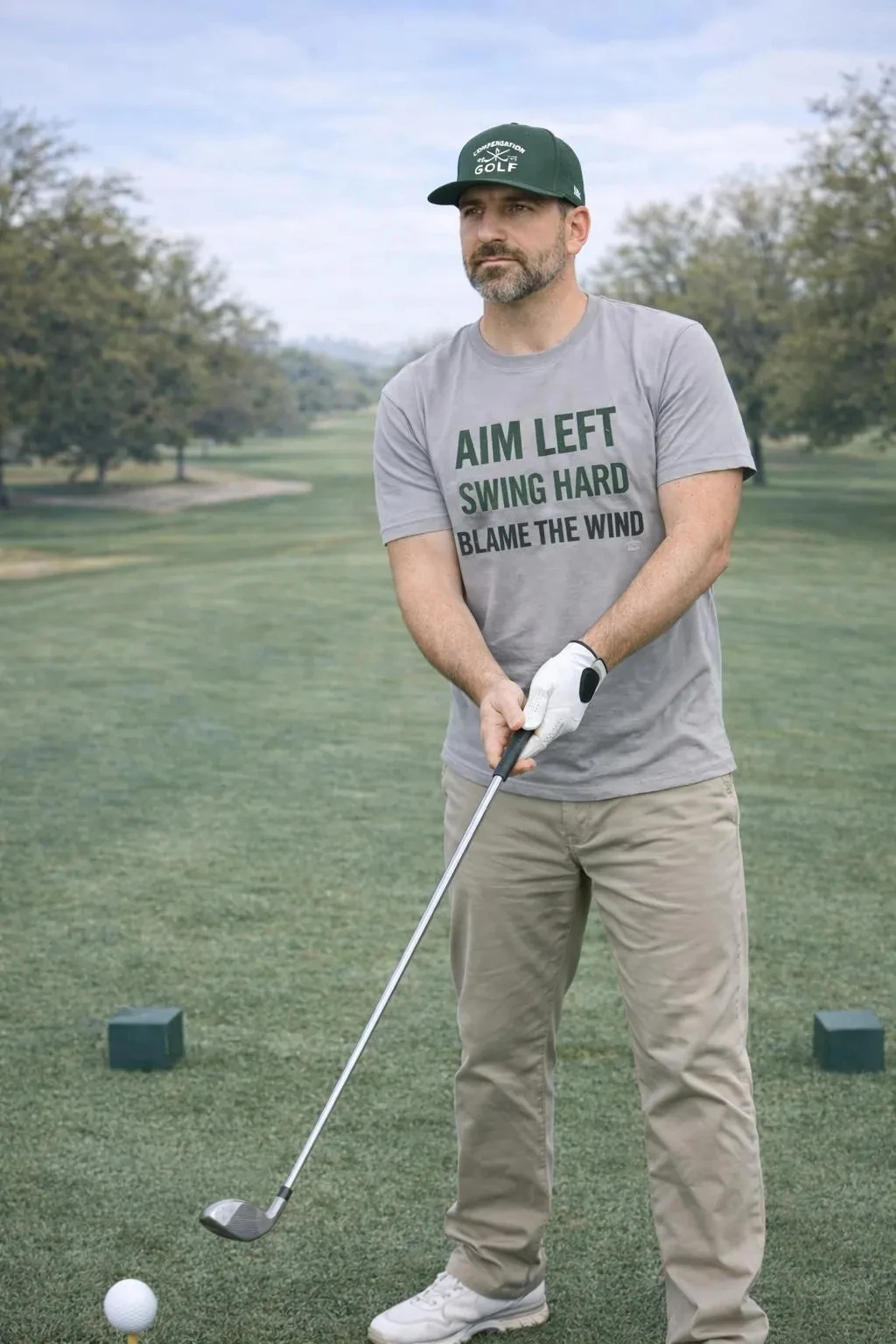 Men's and Women's Casual Sports Loose and Comfortable Left Swinging Hardcore Blame Wind T-shirt | Golf Humor T-shirt