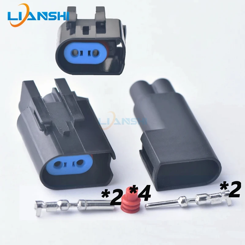 2Pin 2-1437712-5 5-1437710-6 Sealed ABS Sensor Connector Kit w/Terminals Plugs For Ford Volvo Land Rover Wheel Speed Harness Set