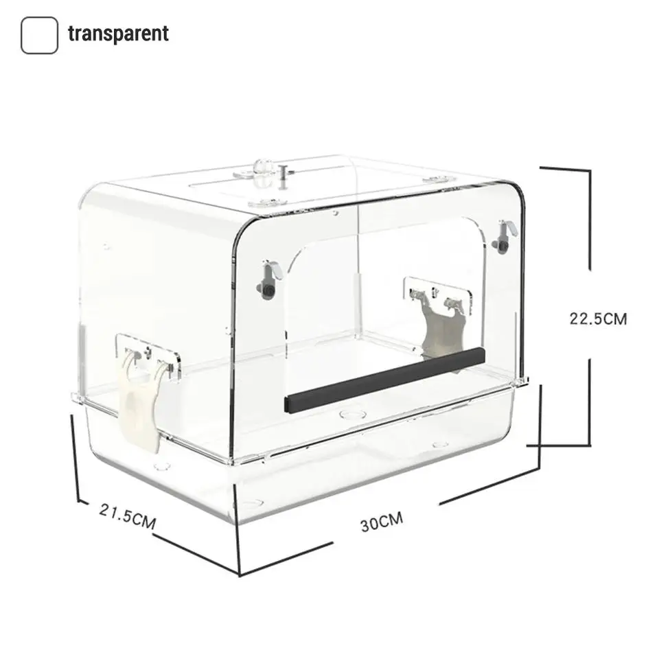 

Bird Bath Transparent For Cage Detachable Bathtub Shower Box Box Bath Bird Box Parrot Acrylic for Hanging Clear Supplies