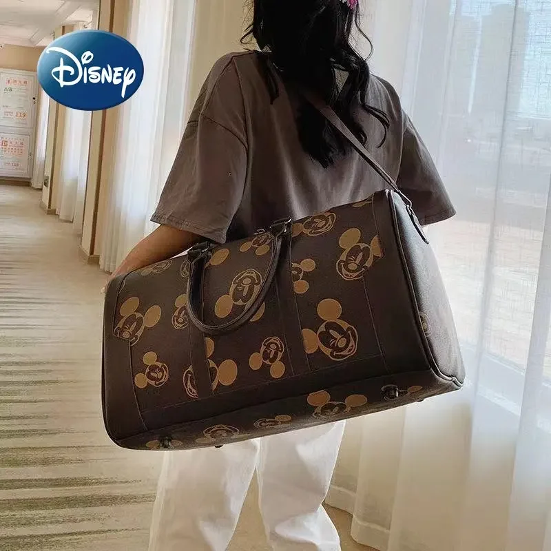 Disney-bolso de viaje de Mickey para hombre y mujer, bolsa de equipaje de gran capacidad, bolsa de pañales para bebé, marca de lujo, nuevo