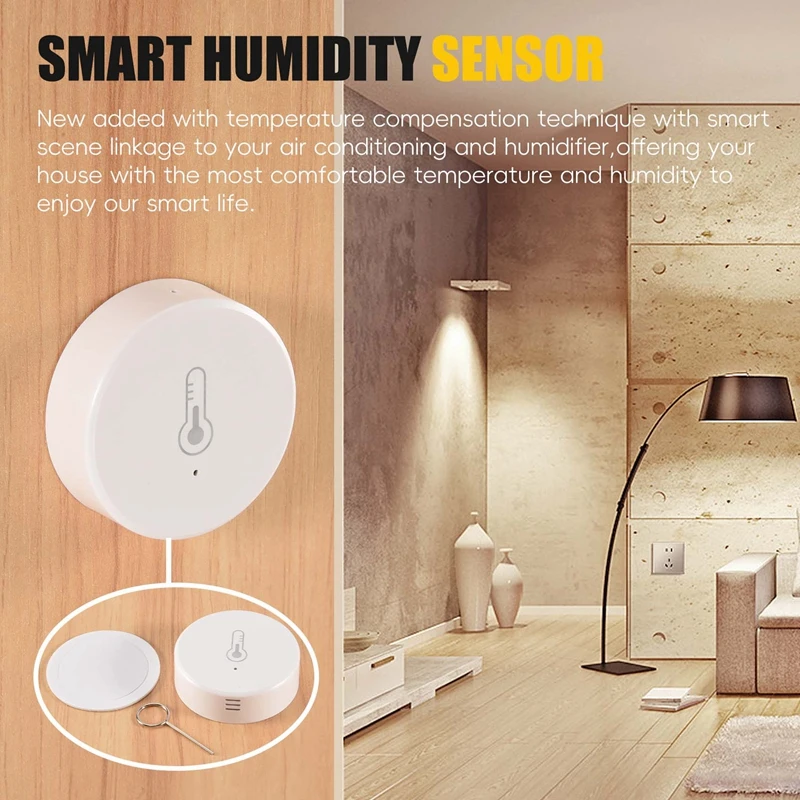 Tuya Smart Zigbee 3.0 Smart Temperature And Humidity Sensor Battery Powered Security With Tuya Smart Life App Alexa