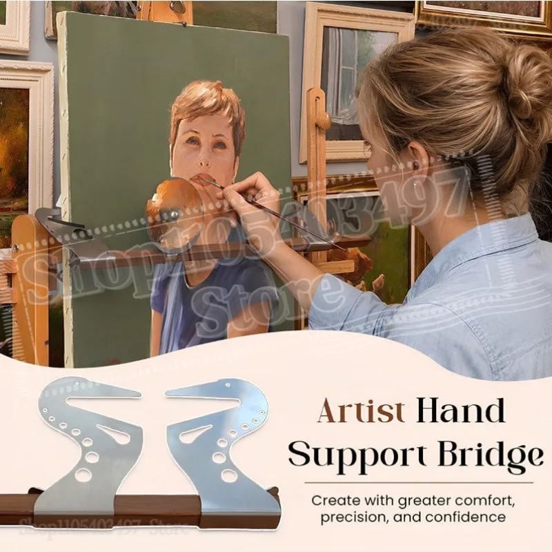 Adjustable Artist Hand Support Bridge for Easel, Metal Painting Hand Rest Holder Prevent Smudge for Painting Artists