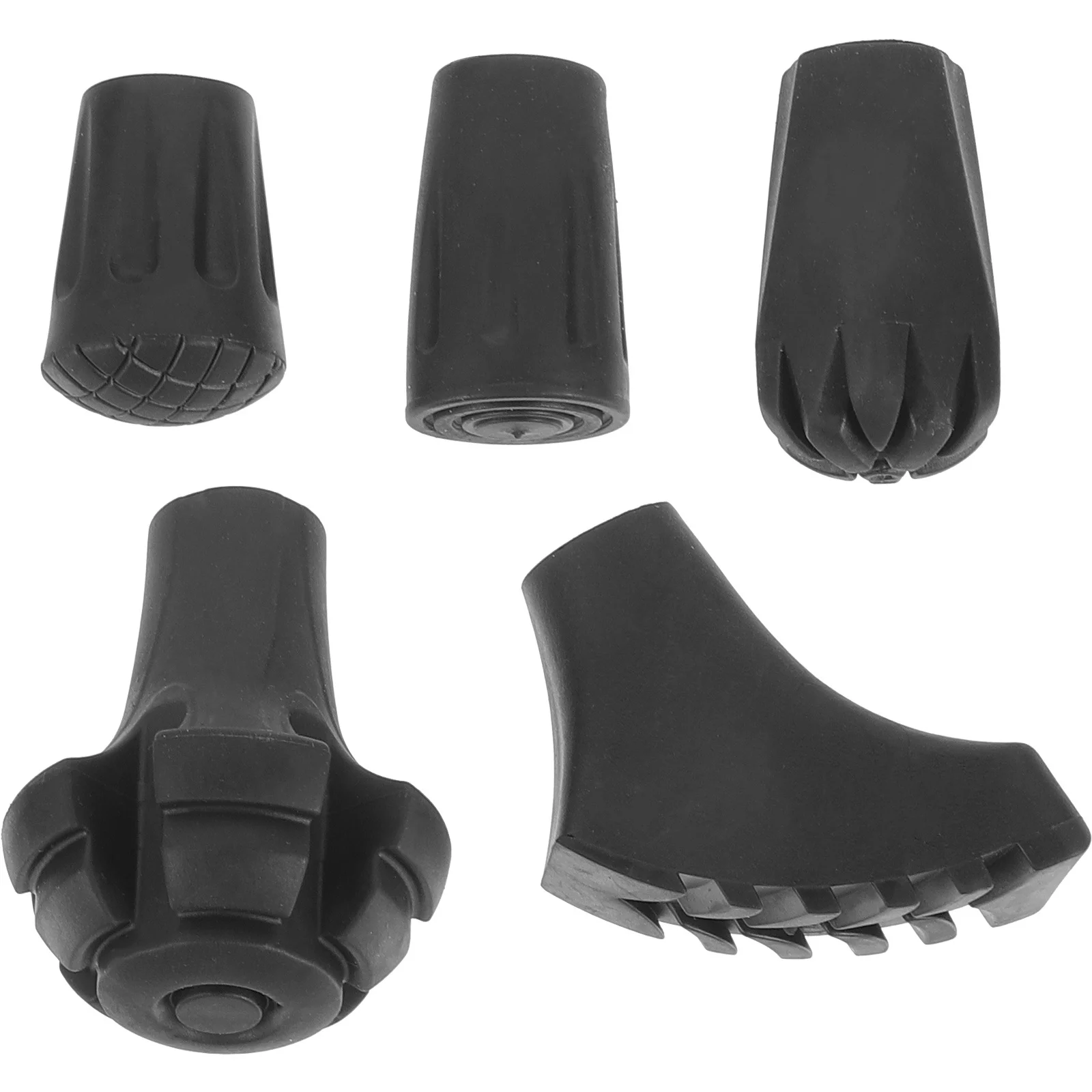 

5Pcs Trekking Pole Tips Durable Rubber Non Slip Crutch Foot Pads Hiking Walking Cane Accessories Trekking Pole Tips