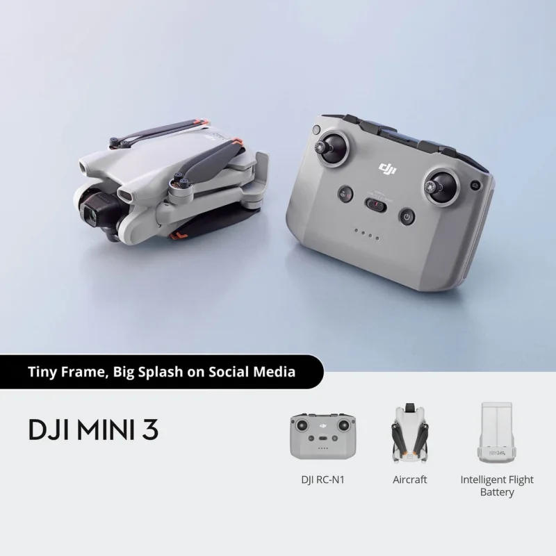 DJI Mini 3 Lightweight and Foldable Mini Camera Drone with 4K HDR Video 38 min Flight Time Real Vertical Shooting New Original