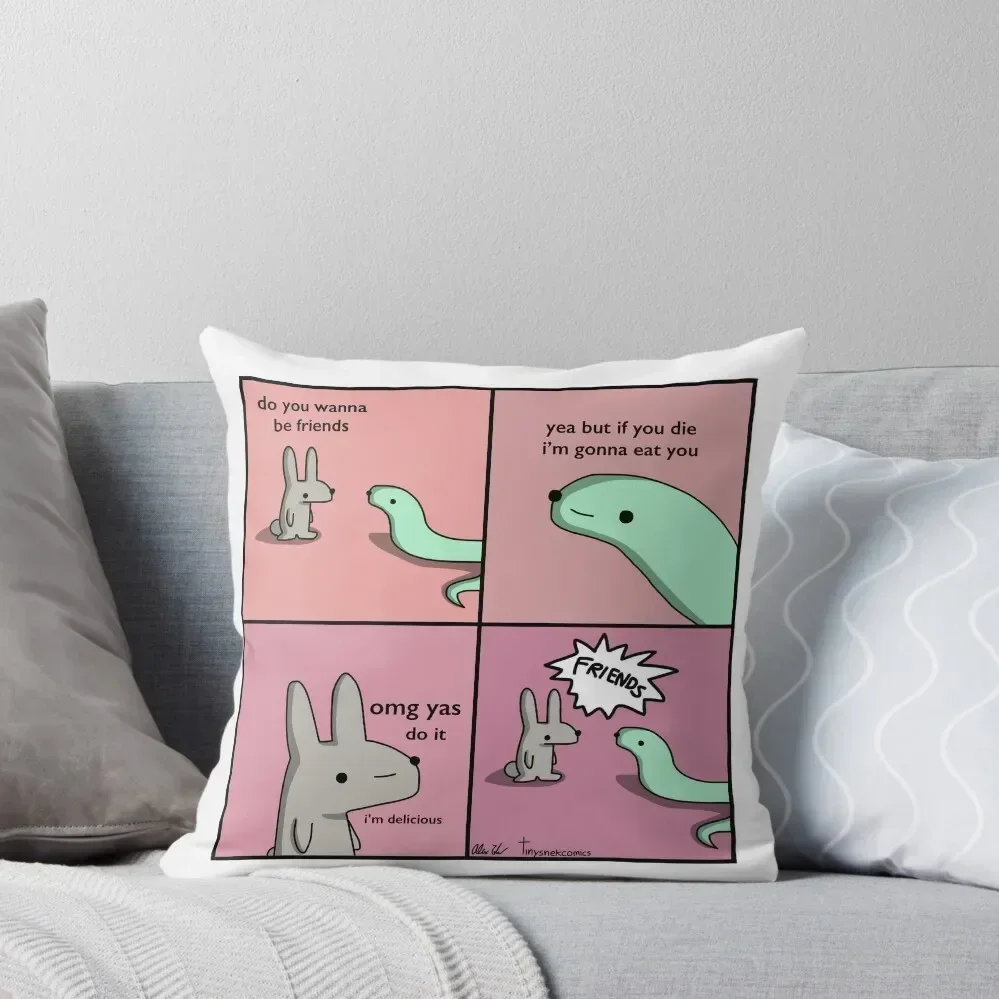 

Delicious Friends - Tiny Snek Comics Throw Pillow christmas cushions covers Luxury Pillow Case pillow