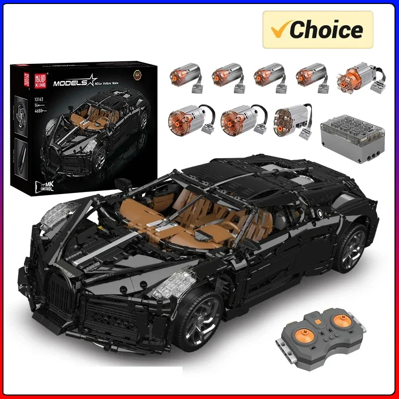 

Mould King 13163 Technical Car Building Block The Remote Control La Voiture Noire Sport Car Model Toys Kids Christmas Gifts