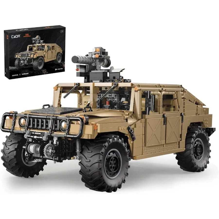 

dOMOb Humvee SUV Car Building Kit Authorized Car Model Set 1:8 Simulated Build STEM Bricks Toys for 12+ Age Adults 3935 pcs Blo