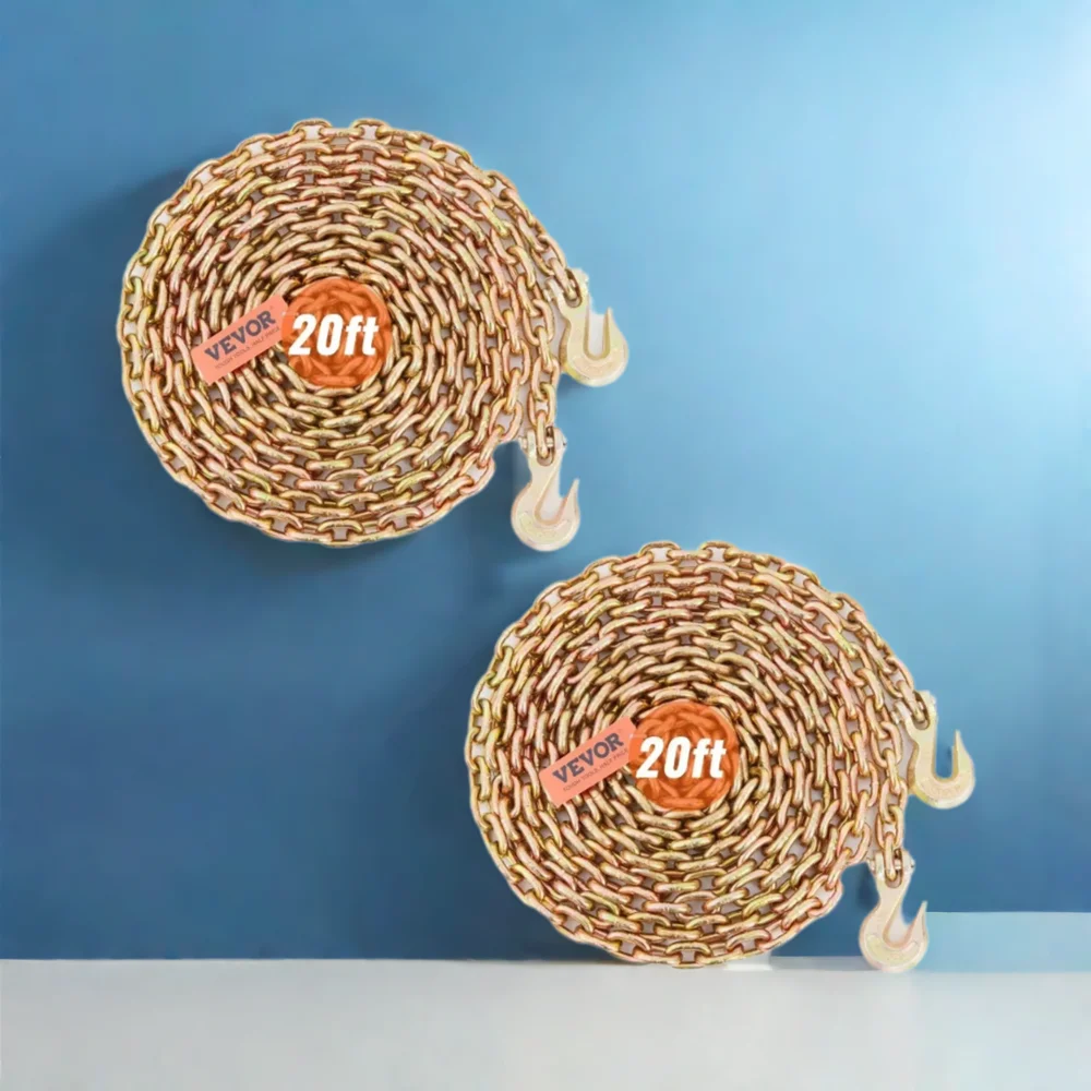 

Транспортировочная цепь SIHAO, 2 упаковки, ограничение рабочей нагрузки 4900/7100 фунтов, привязка башня с поручниками, сертифицированная DOT