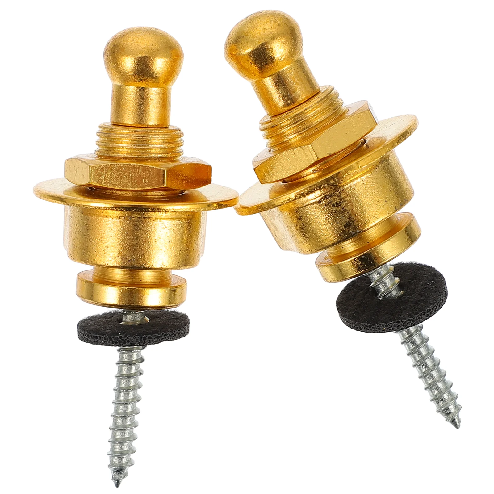 

2 Pcs Anti Guitar Tail Studs Plating Alloy Safety Strap Lock Easy Install Protects Acoustic Electric Bass Guitar