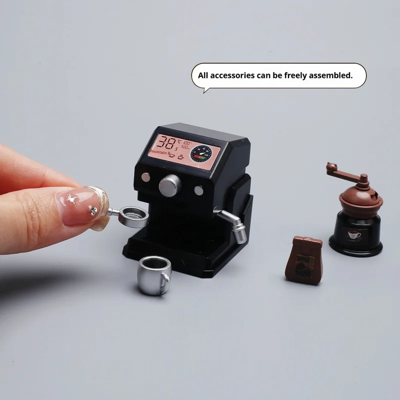 ماكينة صنع القهوة المحاكاة ذات المشهد المصغر نموذج الأجهزة الصغيرة مع كوب القهوة الديكور الحرفية مثالية لديكور حديقة المنزل #5