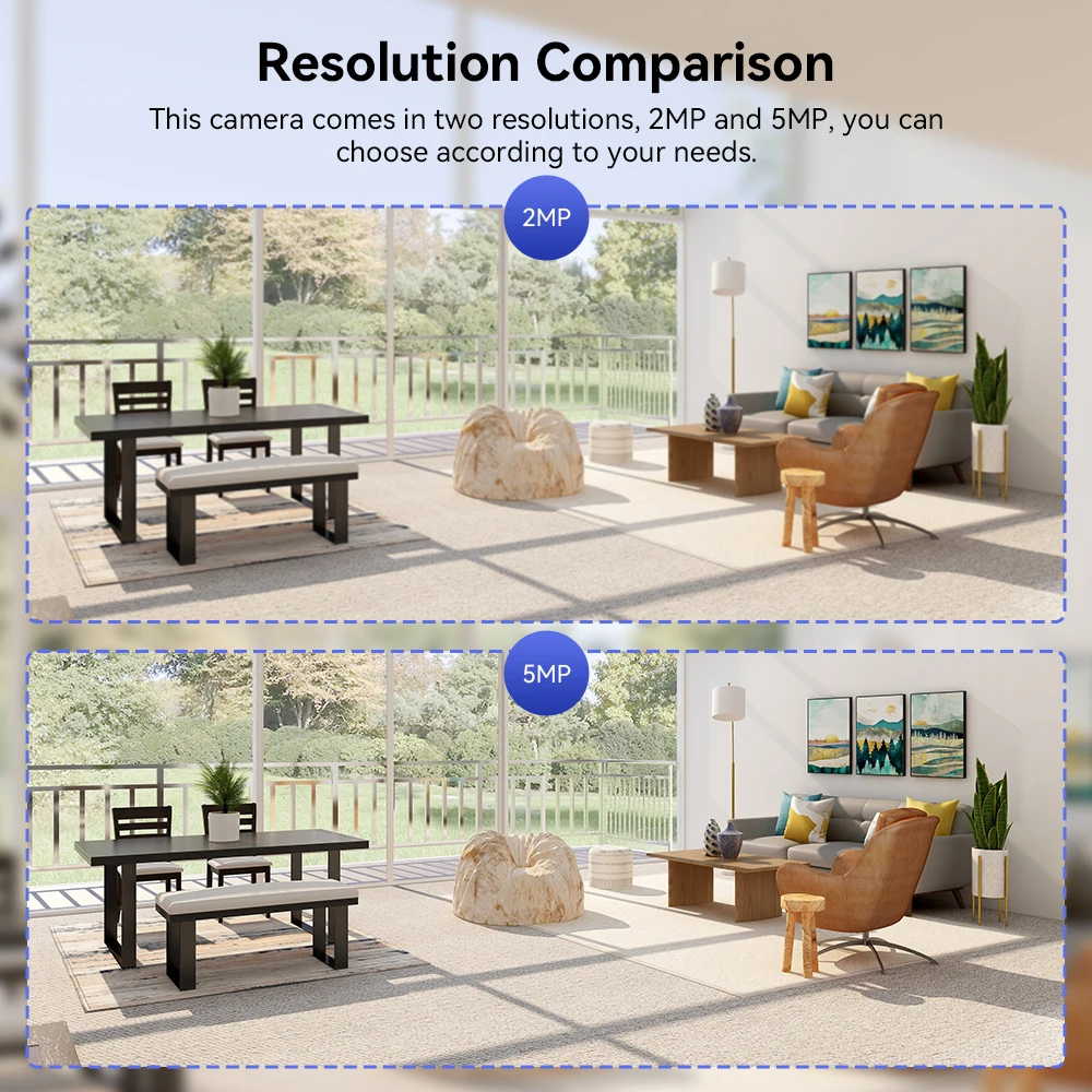 5MP 1080P WiFi Camera Wireless ONVIF Two Way Audio Color Night Vision AI Human Detection H.265X Home Surveillance Camera ICSEE