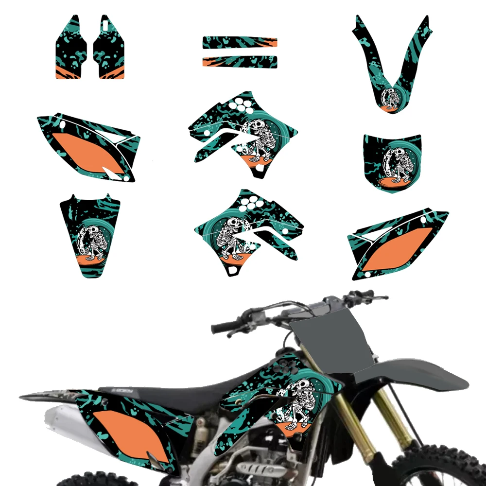 Team Graphics Decals Stickers Fit For KX250F KXF250 KXF 250 KXF 2009 2010 2011 2012 Motorcycle Protector Sticker Customize