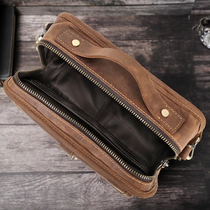 Genuine Leather Men\'s Messenger Handbag Male Briefcase Crossbody Shoulder Tote Bag for iPAD Folder Man Business Work Office Bags