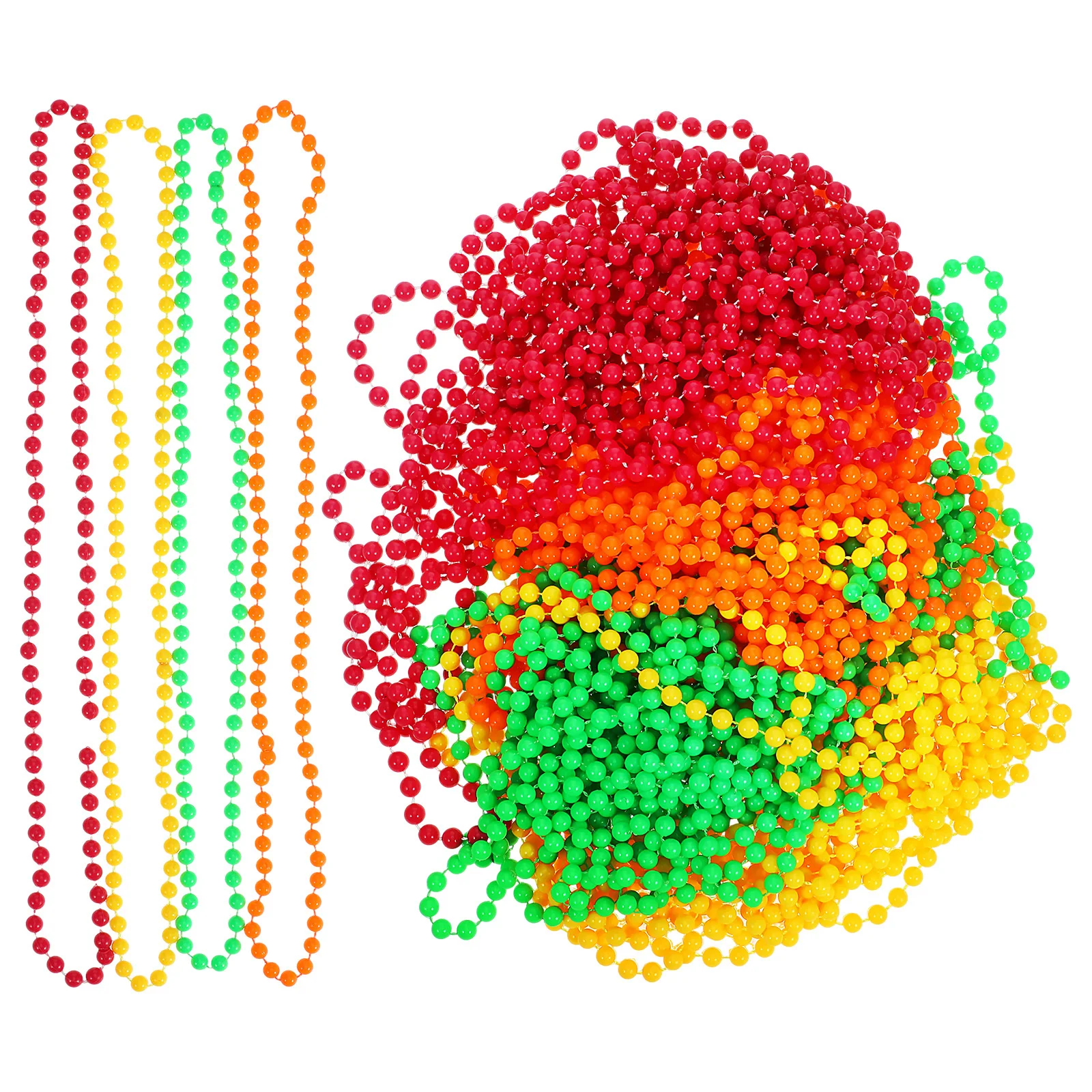 

48Pcs Bead Necklaces Multicolor Plastic Lightweight Party Supplies Women Carnival Glow Accessories Neon Beads