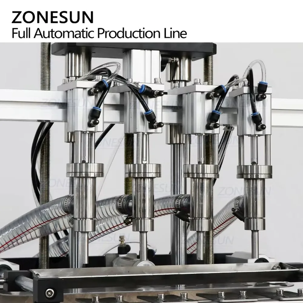 Automatic Desktop 4 Heads Piston Pump Liquid Filling Capping Labeling Machine for Wine Bottle Small Business Production
