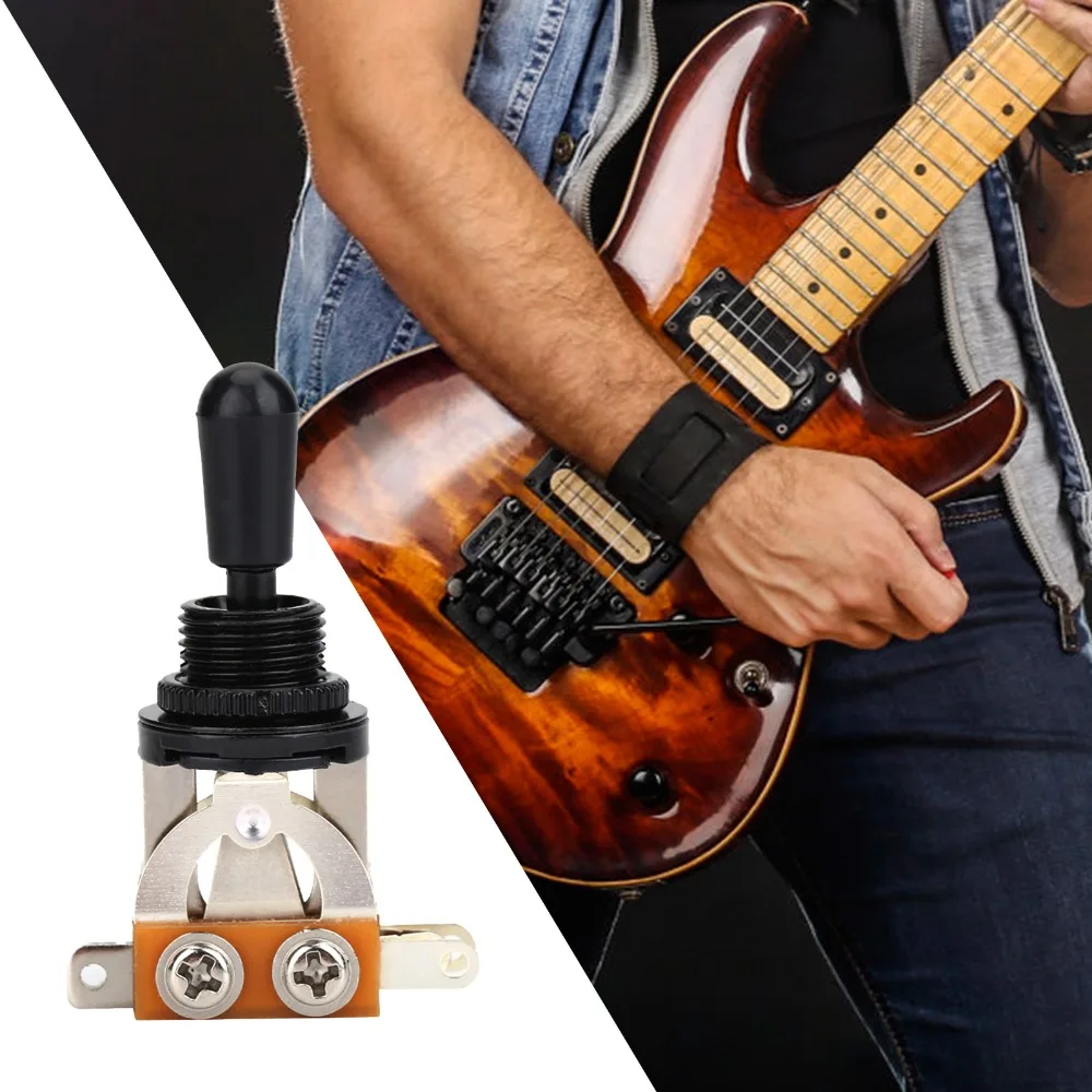 

Black Tip​ ​3-Way Pickup Selector​ ​Short Straight ​Metal Body​ Guitar Toggle Switch​ Electric Guitar Pickup Switching​