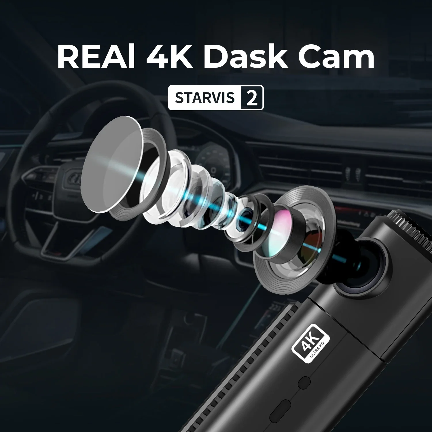 Factory Newest Dash Cam DVR 4K Front Rear Car Camera Ultra HD Dual Sight GPS Adas Drive Recorder 24H Parking Protector Dash Cam