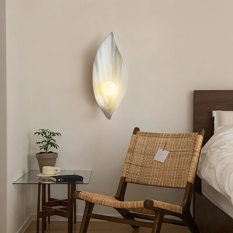 French Countryside Wall Lamps Leaf Design LED Wall Sconces Villa Living Room Background Coffee House Restaurant Indoor Luminaire