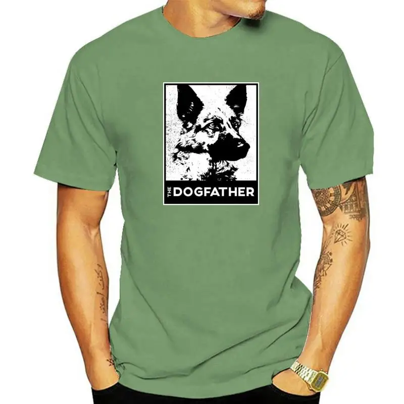 German Shepherd The Dog-Father Funny Dog Dad Camisa Cotton Mens Tops Shirts Casual Rife T Shirts