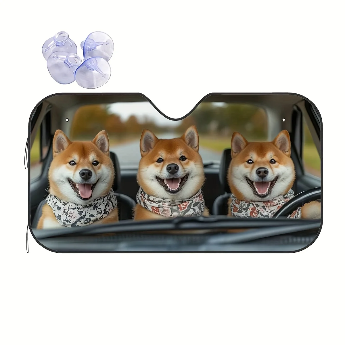 

1 шт., солнцезащитный козырек на окно с рисунком собак Шиба-ину для автомобиля — защита лобового стекла, солнцезащитный козырек, сохраняет прохладу автомобиля, легкая установка