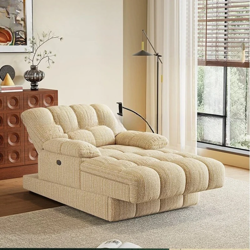 Lazy multifunctional recliner small apartment bedroom balcony retro cream wind single concubine chair sofa